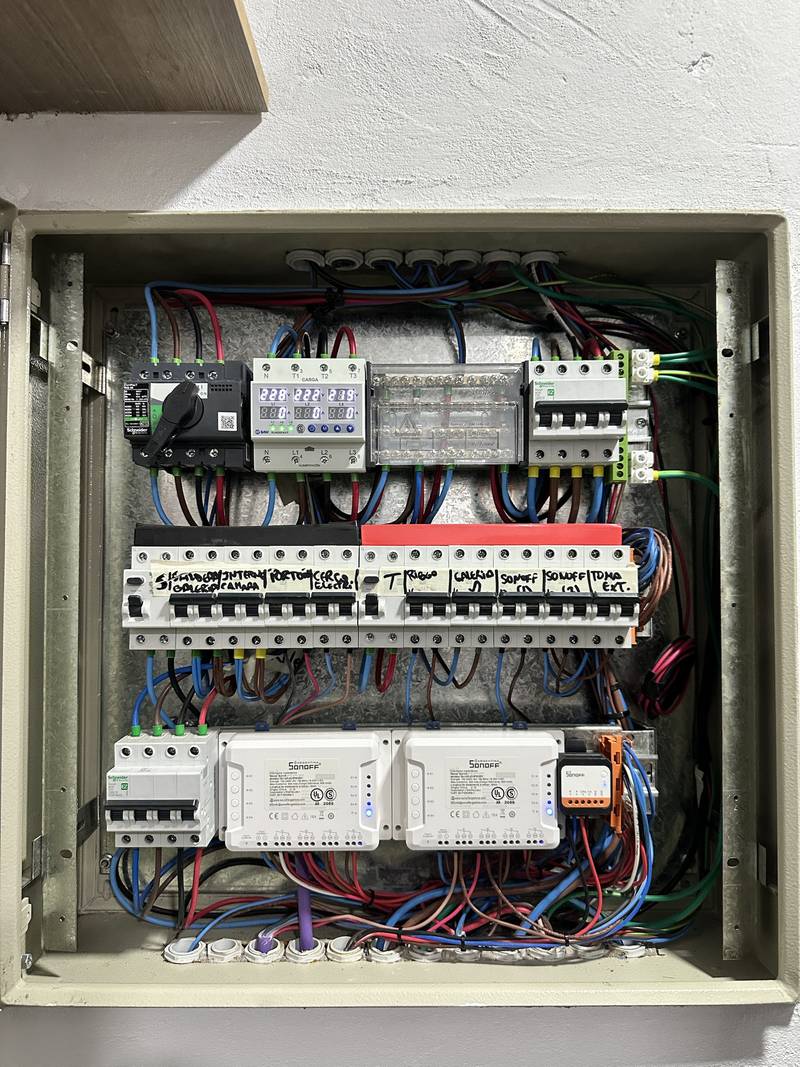Tablero con módulos de domótica