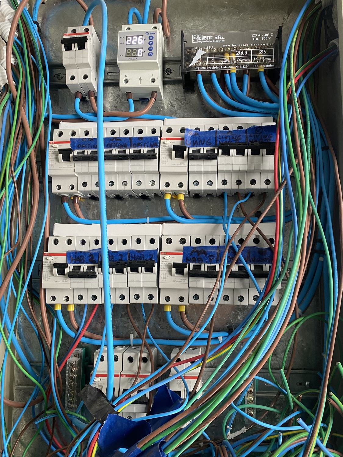 Conexionado del tablero instalado